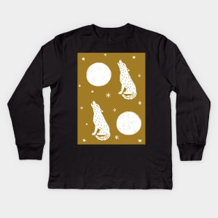 Full Moon Howl - Golden Kids Long Sleeve T-Shirt